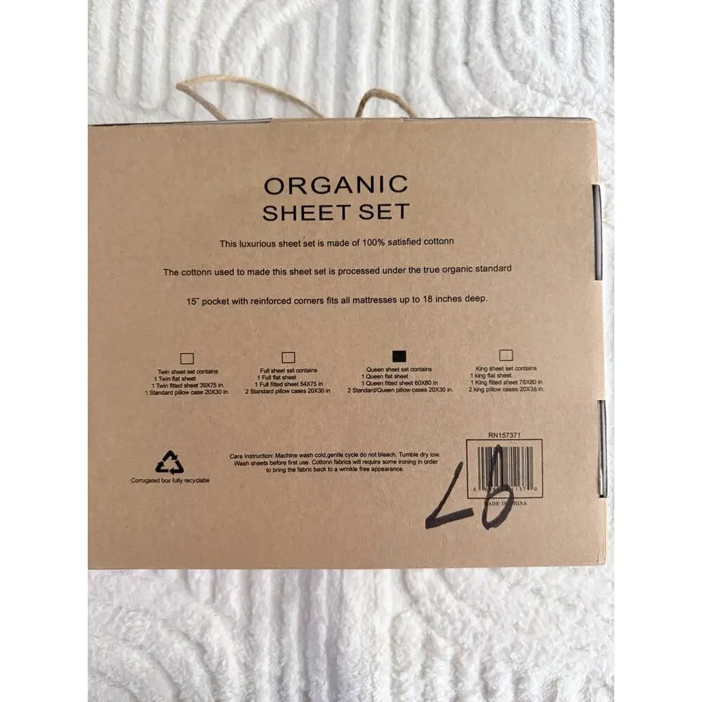 Tree Organic 100% Satisfied Cotton Queen Size White/Pink Floral New
